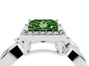 Princess Cut Floral Halo Engagement Ring Setting for a Fancy Green Lab-Grown Diamond | Platinum