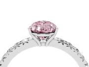Pear-Shaped Pave Engagement Ring Setting for a Fancy Pink Lab-Grown Diamond | Shared Prong Band | Sterling Silver