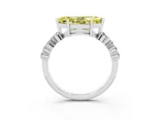 Marquise Scattered Accent Engagement Ring Setting for a Fancy Yellow Lab-Grown Diamond | White Gold