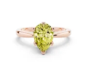 Pear-Shaped Tapered Solitaire Engagement Ring Setting for a Fancy Yellow Lab-Grown Diamond | Claw Prong Head | Rose Gold
