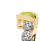 Princess Cut Bezel Bypass Engagement Ring Setting for a Fancy Yellow Lab-Grown Diamond | Yellow Gold