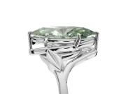 Marquise Leaf Bypass Solitaire Engagement Ring Setting for a Fancy Green Lab-Grown Diamond | Sterling Silver
