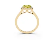 Heart-Shaped Halo Engagement Ring Setting for a Fancy Yellow Lab-Grown Diamond | Flat Tapered Band | Yellow Gold