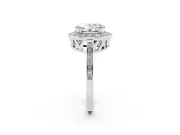 Oval Halo Engagement Ring Setting | Polished Halo Rim | Sterling Silver