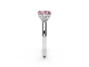 Radiant Cut 5 Stone Engagement Ring Setting for a Fancy Pink Lab-Grown Diamond | Sterling Silver