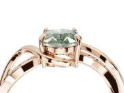Oval Bypass Solitaire Engagement Ring Setting for a Fancy Green Lab-Grown Diamond | Pavé and Plain Strands | Rose Gold