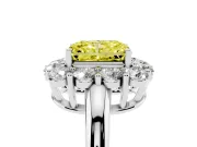 Radiant Cut Halo Engagement Ring Setting for a Fancy Yellow Lab-Grown Diamond | Sterling Silver - Design NV-24726