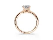Radiant Cut Solitaire Engagement Ring Setting | Tapered Plain Band | Rose Gold
