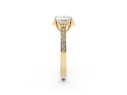Princess Cut Floral Pavé Engagement Ring Setting | Petal Accents | Yellow Gold