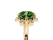 Cushion Cut Petal Halo Engagement Ring Setting for a Fancy Green Lab-Grown Diamond | Yellow Gold
