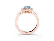 Pear-Shaped Scalloped Halo Engagement Ring Setting for a Fancy Blue Lab-Grown Diamond | Rose Gold