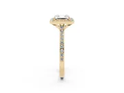 Asscher Cut Pavé Halo Engagement Ring Setting | Yellow Gold