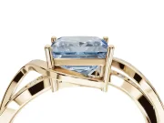 Princess Cut Bypass Solitaire Engagement Ring Setting for a Fancy Blue Lab-Grown Diamond | Pavé Strands | Yellow Gold
