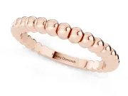 Slim Beaded Wedding Band | Polished Metal Beads | Rose Gold