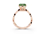 Heart-Shaped Twisted Infinity Engagement Ring Setting for a Fancy Green Lab-Grown Diamond | Accented Strands | Rose Gold