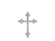 Round Lab-Grown Diamond Cross Pendant Necklace | Trefoil Tips | Rose Gold