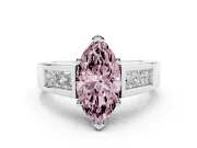 Marquise Channel-Set Engagement Ring Setting for a Fancy Pink Lab-Grown Diamond | Platinum