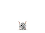 Round Lab-Grown Diamond Solitaire Pendant Necklace | Basket Setting | Rose Gold