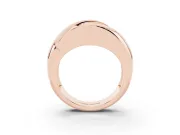 Oval Cut Diamond Channel-Set Crossover Ring Set in Rose gold