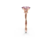 Oval Twisted Engagement Ring Setting for a Fancy Pink Lab-Grown Diamond | Beaded Twist | Rose Gold