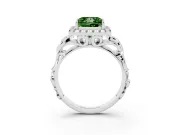 Princess Cut Filigree Halo Engagement Ring Setting for a Fancy Green Lab-Grown Diamond | Platinum