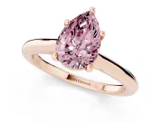 Pear-Shaped Cathedral Engagement Ring Setting for a Fancy Pink Lab-Grown Diamond | Rose Gold