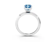 Cushion Cut Knife-Edge Engagement Ring Setting for a Fancy Blue Lab-Grown Diamond | Platinum