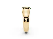 Pear-Shaped Half Bezel Solitaire Engagement Ring Setting for a Fancy Green Lab-Grown Diamond | Wide Band | Yellow Gold