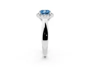 Cushion Cut Halo Engagement Ring Setting for a Fancy Blue Lab-Grown Diamond | Square Profile Band | White Gold