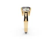 Radiant Cut Channel-Set Three Stone Engagement Ring Setting for a Black Center | Yellow Gold