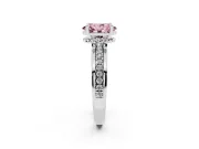 Oval Channel Engagement Ring Setting for a Fancy Pink Lab-Grown Diamond | White Gold