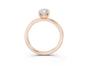 Marquise Hidden Halo Engagement Ring Setting | Thin Plain Band | Rose Gold