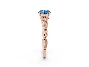 Round Vine Engagement Ring Setting for a Fancy Blue Lab-Grown Diamond | Rose Gold