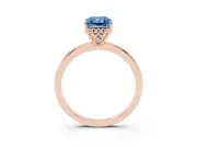 Radiant Cut Engagement Ring Setting for a Fancy Blue Lab-Grown Diamond | Hidden Halo | Rose Gold