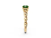 Cushion Cut Vine Engagement Ring Setting for a Fancy Green Lab-Grown Diamond | Yellow Gold