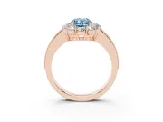 Oval Vintage Halo Engagement Ring Setting for a Fancy Blue Lab-Grown Diamond | Rose Gold