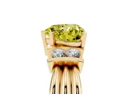 Heart-Shaped Bar-Set Engagement Ring Setting for a Fancy Yellow Lab-Grown Diamond | Yellow Gold