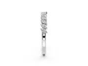 Marquise Lab-Grown Diamond Slanted Half Eternity Wedding Band | Tip Cups | Platinum