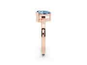 Pear-Shaped Solitaire Engagement Ring Setting for a Fancy Blue Lab-Grown Diamond | Flat Tab Prongs | Rose Gold