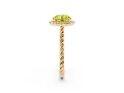 Round Rope Halo Engagement Ring Setting for a Fancy Yellow Lab-Grown Diamond | Yellow Gold