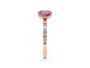 Radiant Cut Pave Engagement Ring Setting for a Fancy Pink Lab-Grown Diamond | Slim Band | Rose Gold