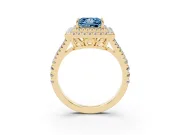 Princess Cut Halo Engagement Ring Setting for a Fancy Blue Lab-Grown Diamond | Yellow Gold - Design NV-24799