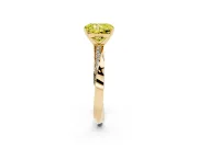 Radiant Cut Twisted Pave Engagement Ring Setting for a Fancy Yellow Lab-Grown Diamond | Ribbon Band | Yellow Gold