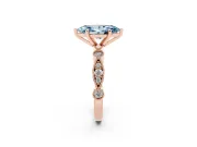 Marquise Vintage Milgrain Engagement Ring Setting for a Fancy Blue Lab-Grown Diamond | Rose Gold