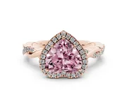 Heart-Shaped Twisted Halo Engagement Ring Setting for a Fancy Pink Lab-Grown Diamond | Rose Gold