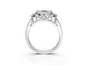 Marquise Halo Engagement Ring Setting for a Fancy Pink Lab-Grown Diamond | Graduated Channel Band | White Gold
