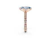 Marquise Vintage Pavé Engagement Ring Setting for a Fancy Blue Lab-Grown Diamond | Rose Gold