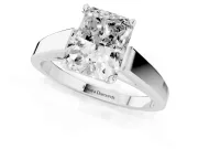 Radiant Cut Cathedral Solitaire Engagement Ring Setting | Tapered Band | Platinum