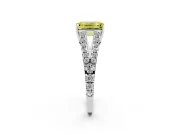 Emerald Cut Graduated Split Shank Engagement Ring Setting for a Fancy Yellow Lab-Grown Diamond | Platinum