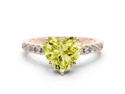 Heart-Shaped Engagement Ring Setting for a Fancy Yellow Lab-Grown Diamond | Rose Gold - Design NV-24649